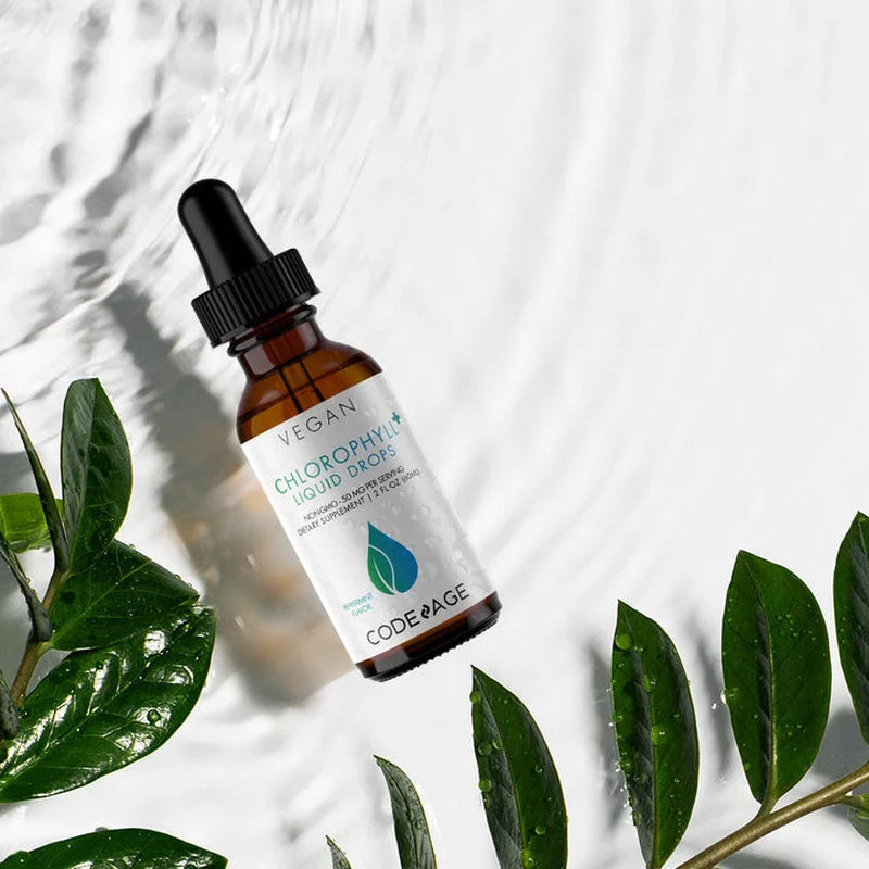 Chlorophyll Liquid Drops, Vegan Chlorophyllin Supplement, Organic Peppermint Oil, 60 Ml