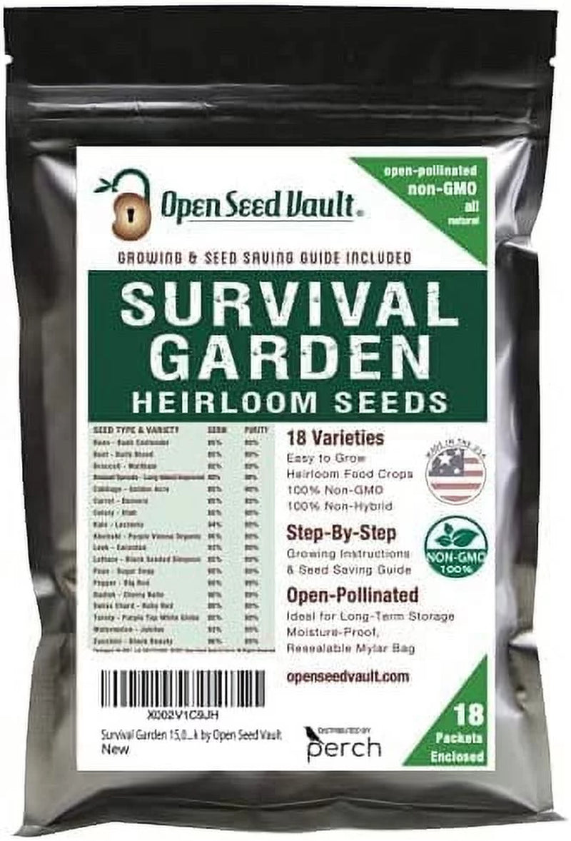 15,000 Heirloom Seeds Non-Gmo Organic for Planting Vegetables & Fruits (18 Variety Pack)