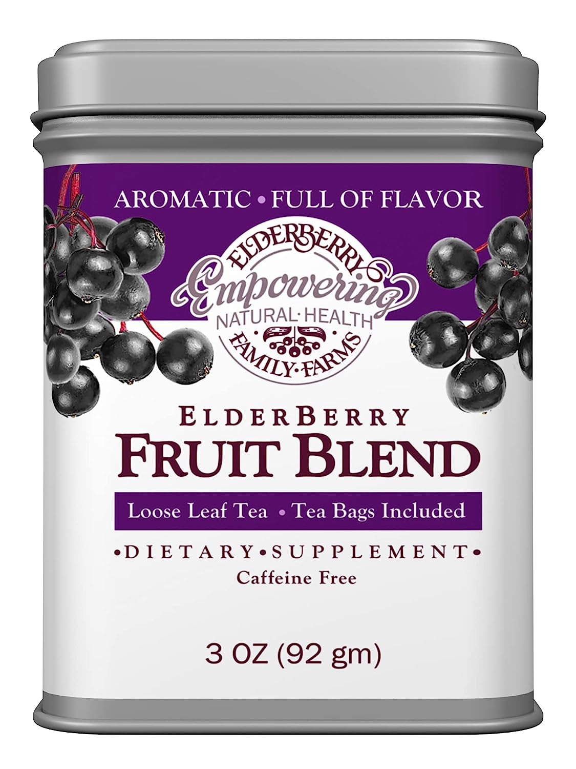 Organic Herbal Loose Leaf Tea, Fruit Blend, Helps with Immune Support, Made with Natural Dried Berries, 3Oz - USA Grown