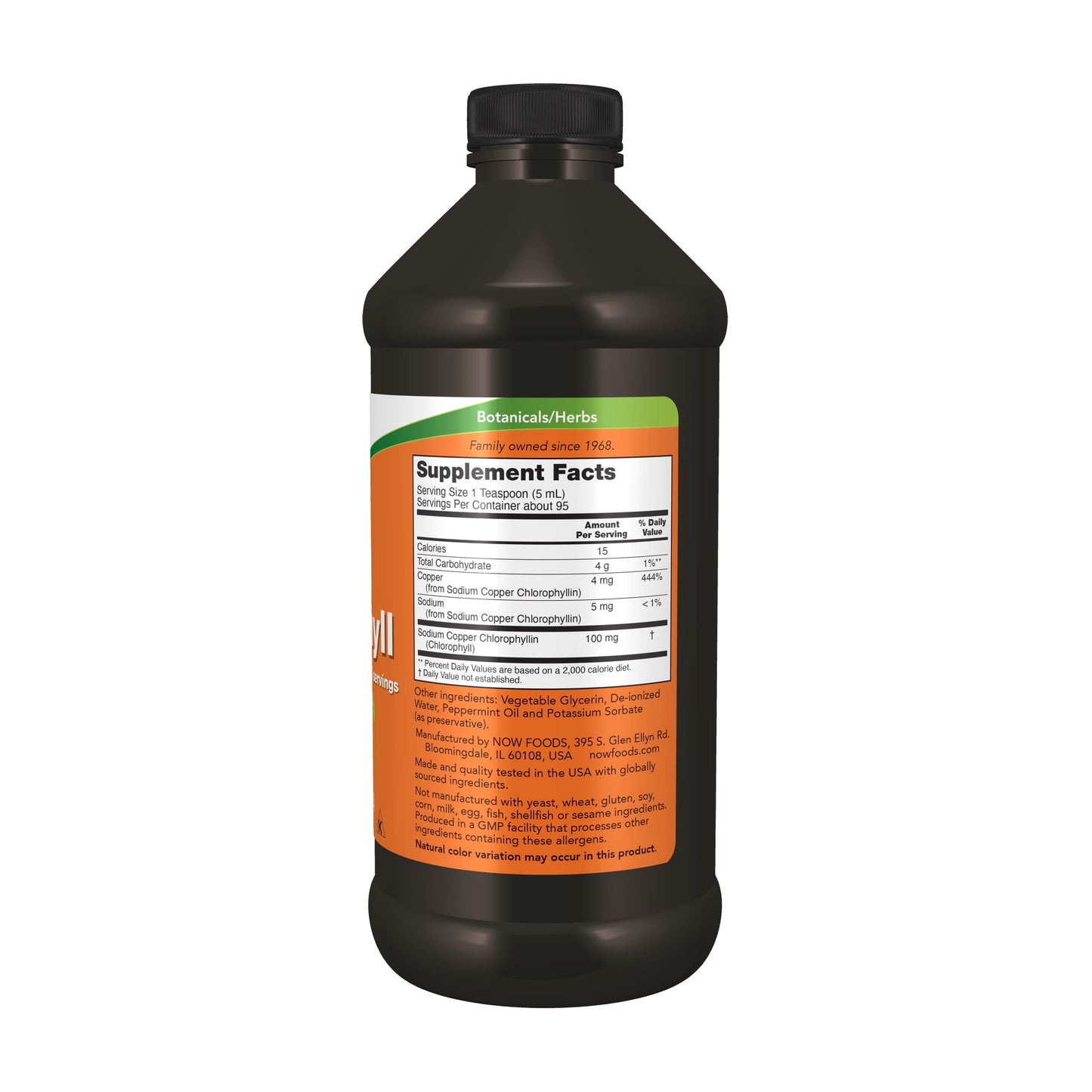 Supplements, Liquid Chlorophyll, Super Concentrated, Internal Deodorizer*, Mint Flavor, 16-Ounce