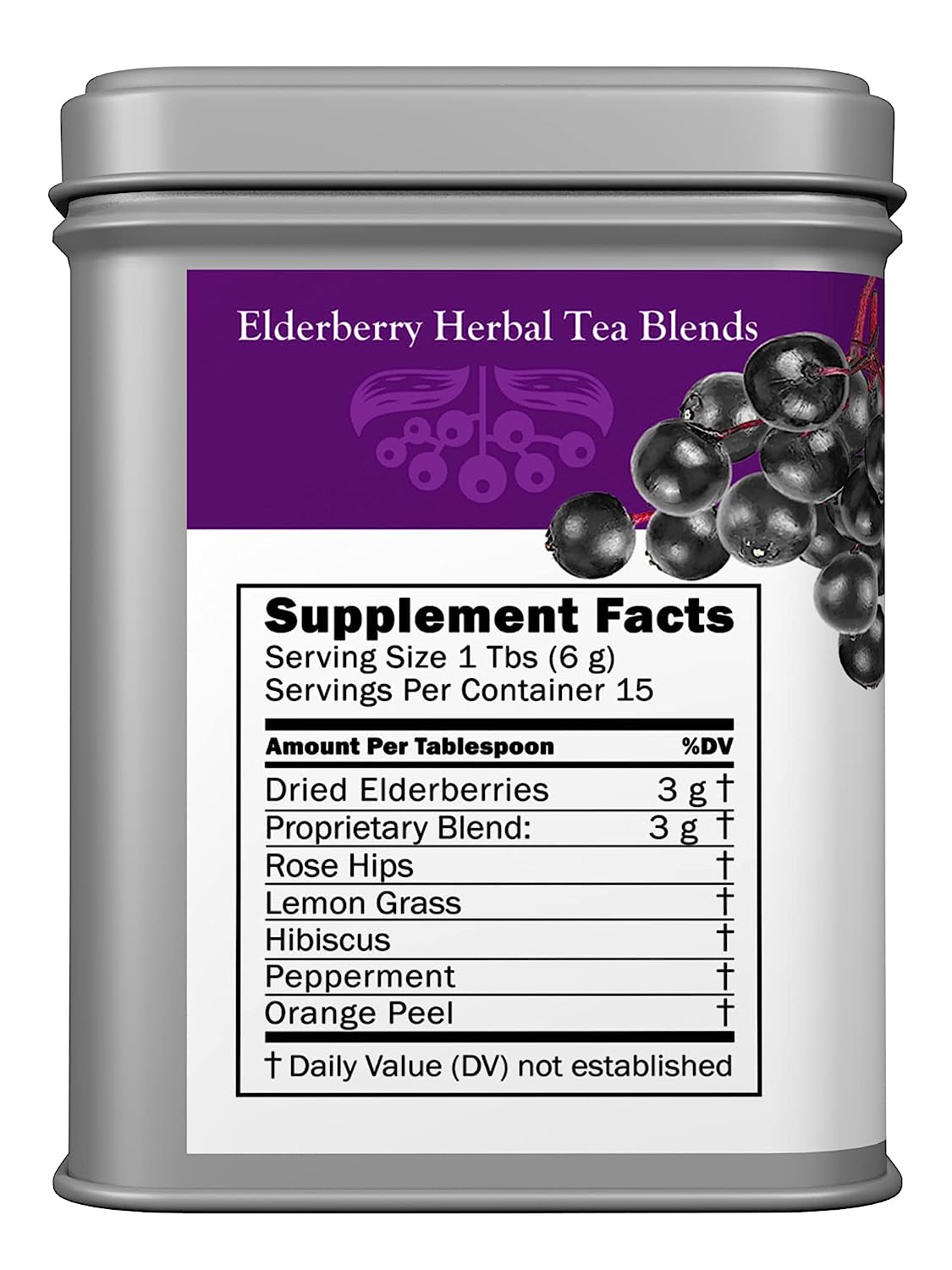 Organic Herbal Loose Leaf Tea, Fruit Blend, Helps with Immune Support, Made with Natural Dried Berries, 3Oz - USA Grown