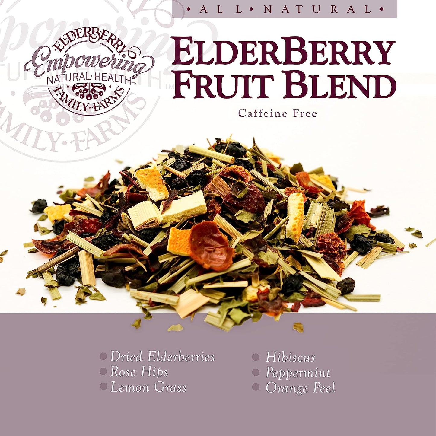 Organic Herbal Loose Leaf Tea, Fruit Blend, Helps with Immune Support, Made with Natural Dried Berries, 3Oz - USA Grown