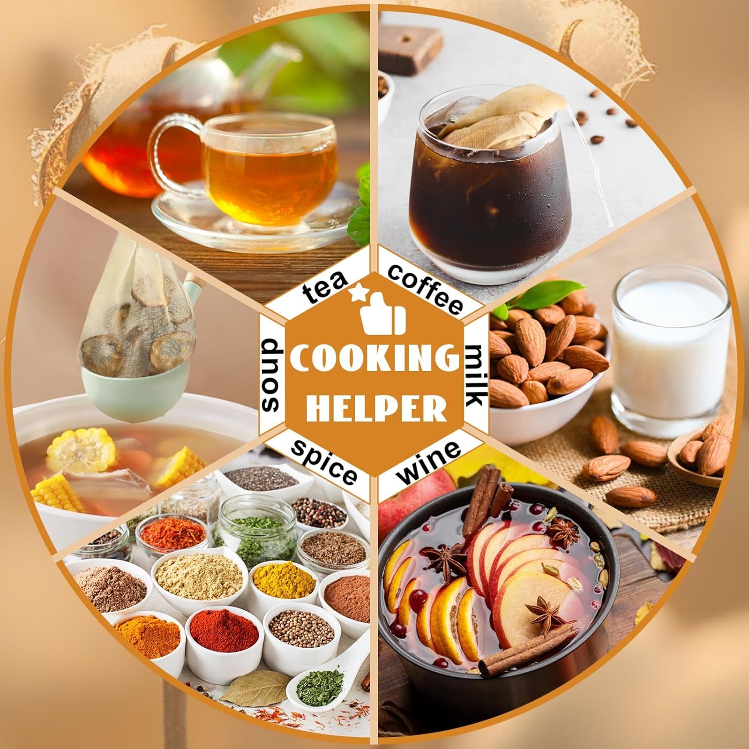 20 Pcs Muslin Bags with Drawstring, Reusable Tea Bags, Spice Bags for Cooking So