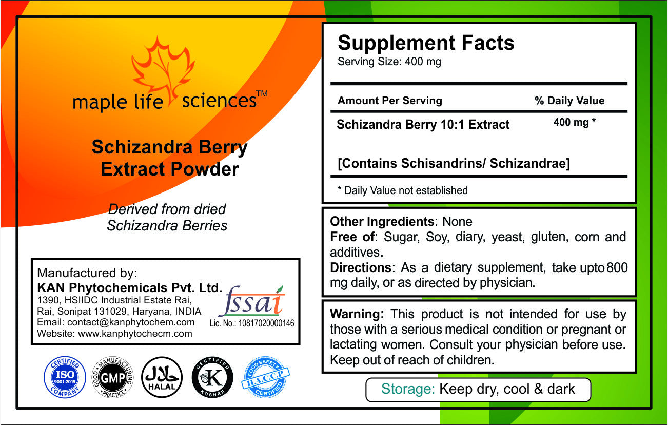 Schizandra Berry 10:1 Extract Powder Schisandrins Schisandra Chinesis Detox