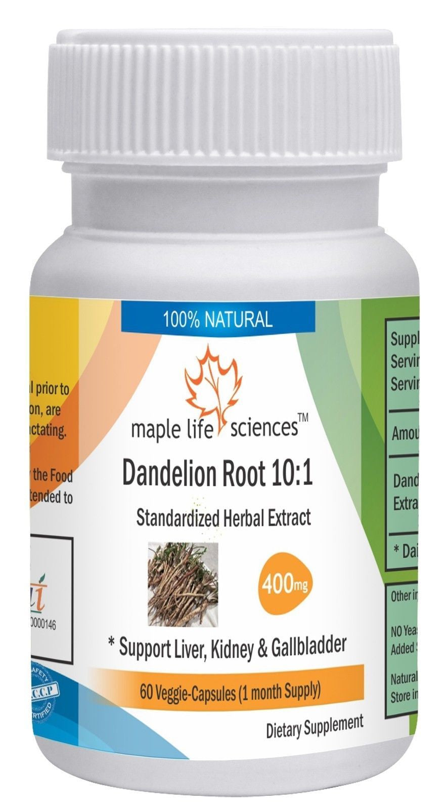 Dandelion Root 10:1 Extract Capsules Pure & High Quality