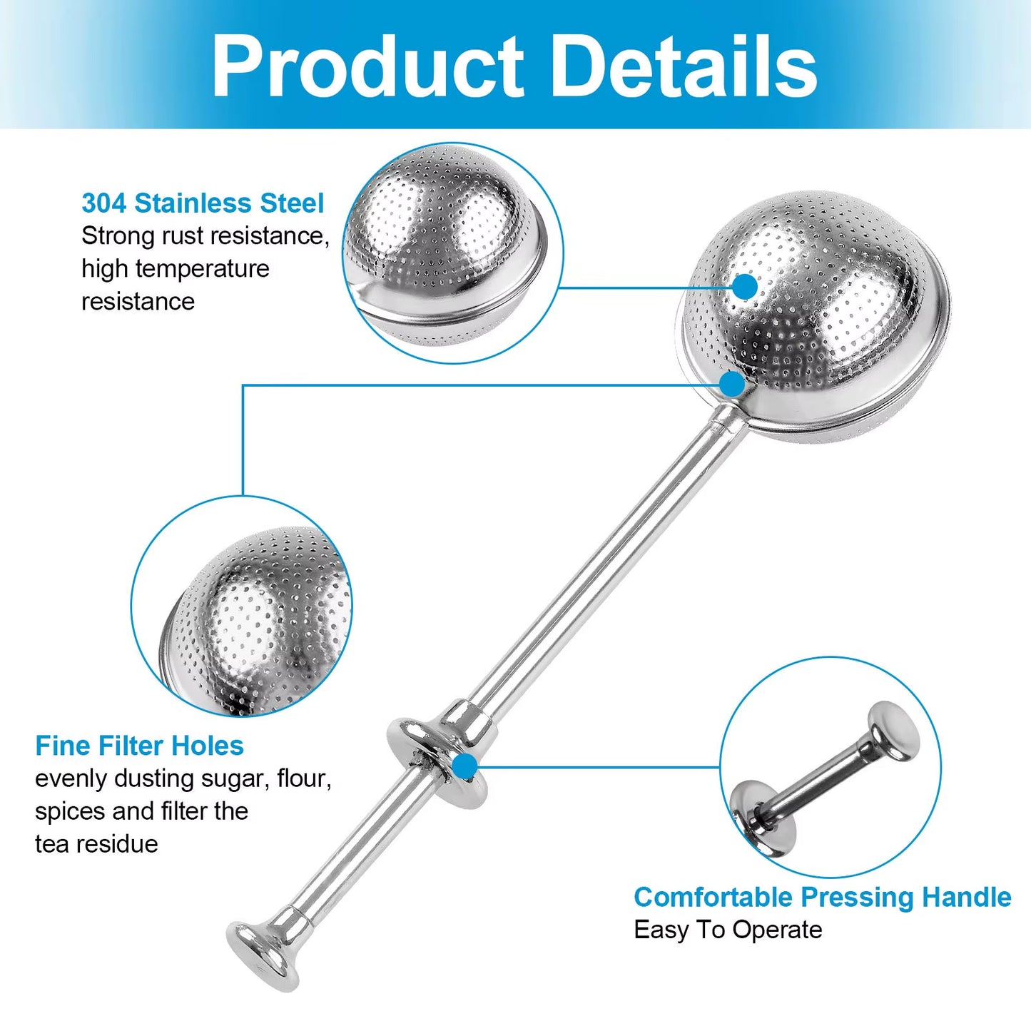 2 Pcs Tea Ball Strainers for Loose Leaf Tea, Stainless Steel Tea Infuser, Mesh Tea Filter Tea Steeper for Brew Tea